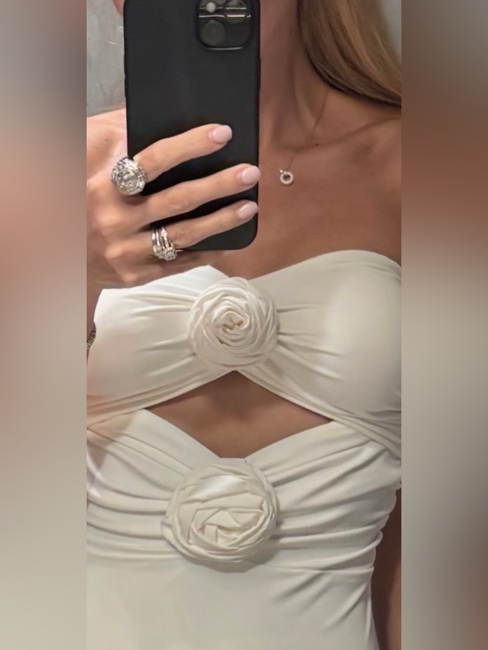 Ronny Kobo Collection Cream Strapless Dress